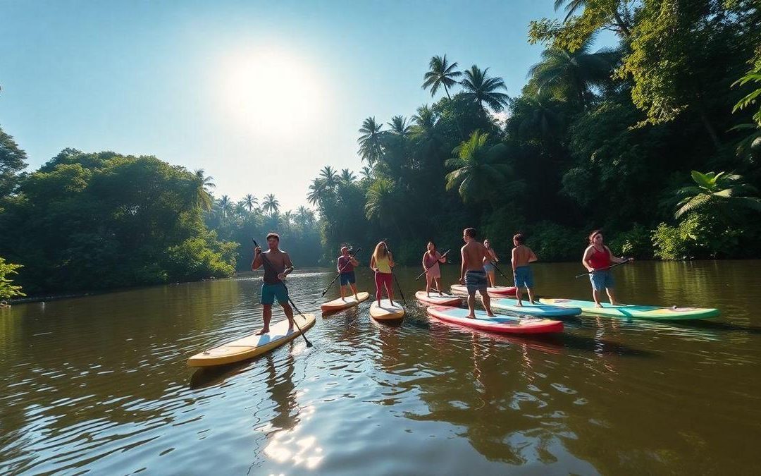 Passeio de stand up paddle no Rio Ratones