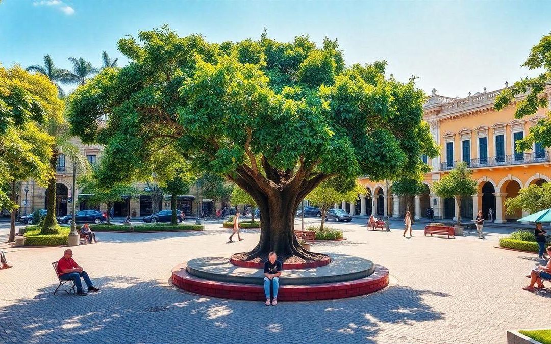 Praça XV de Novembro e Figueira Centenária em Florianópolis