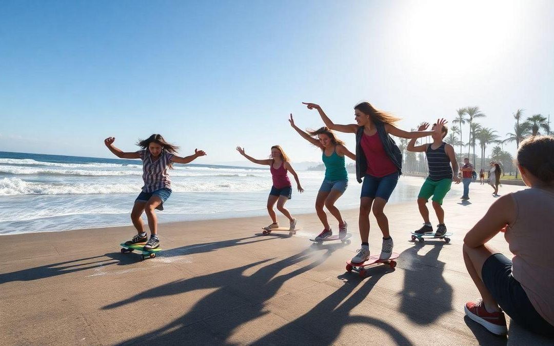 Rolê de skate na Beira-Mar Continental divertido